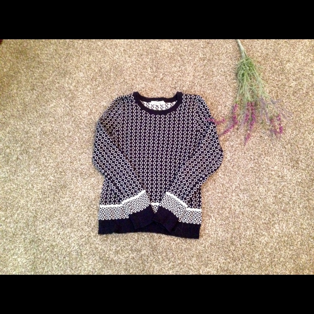 Blue Patterned Cozy Sweater